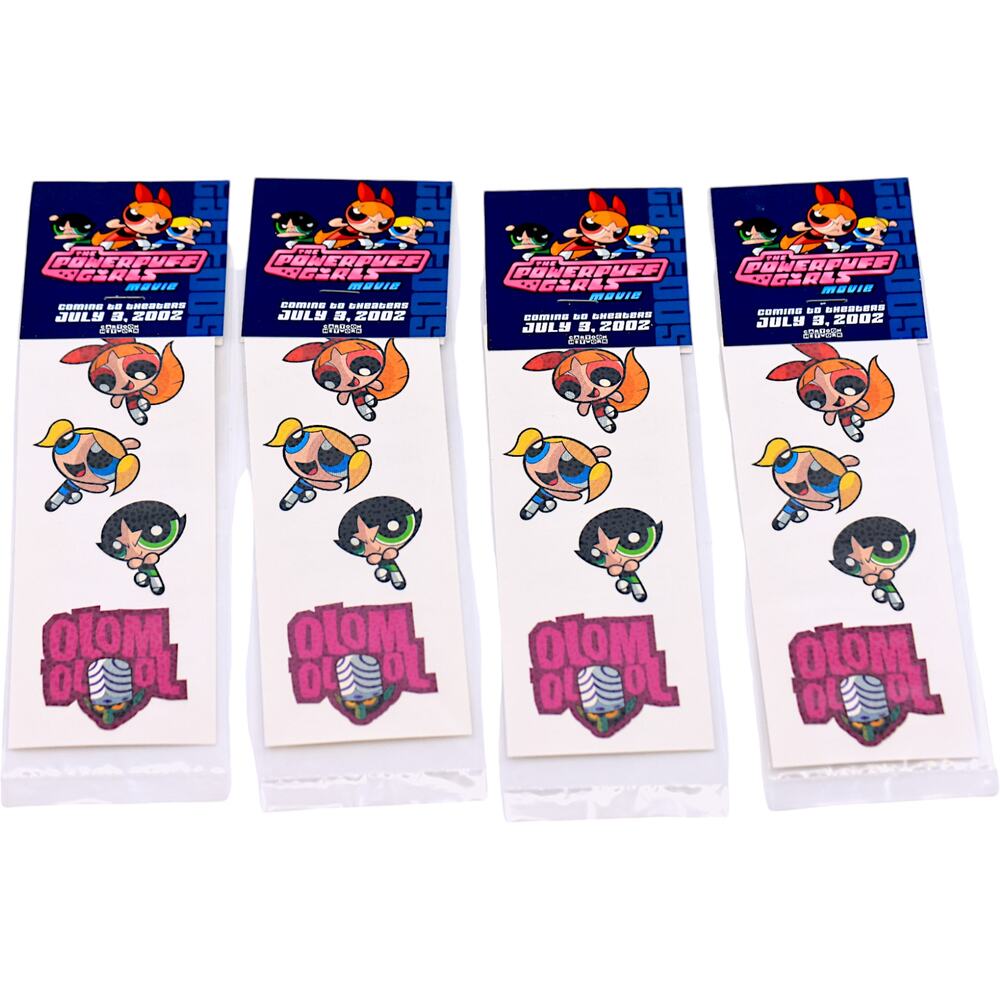 The Powerpuff Girls Movie Temporary Tattoos Cartoon Network 2002 [Lot of 4]